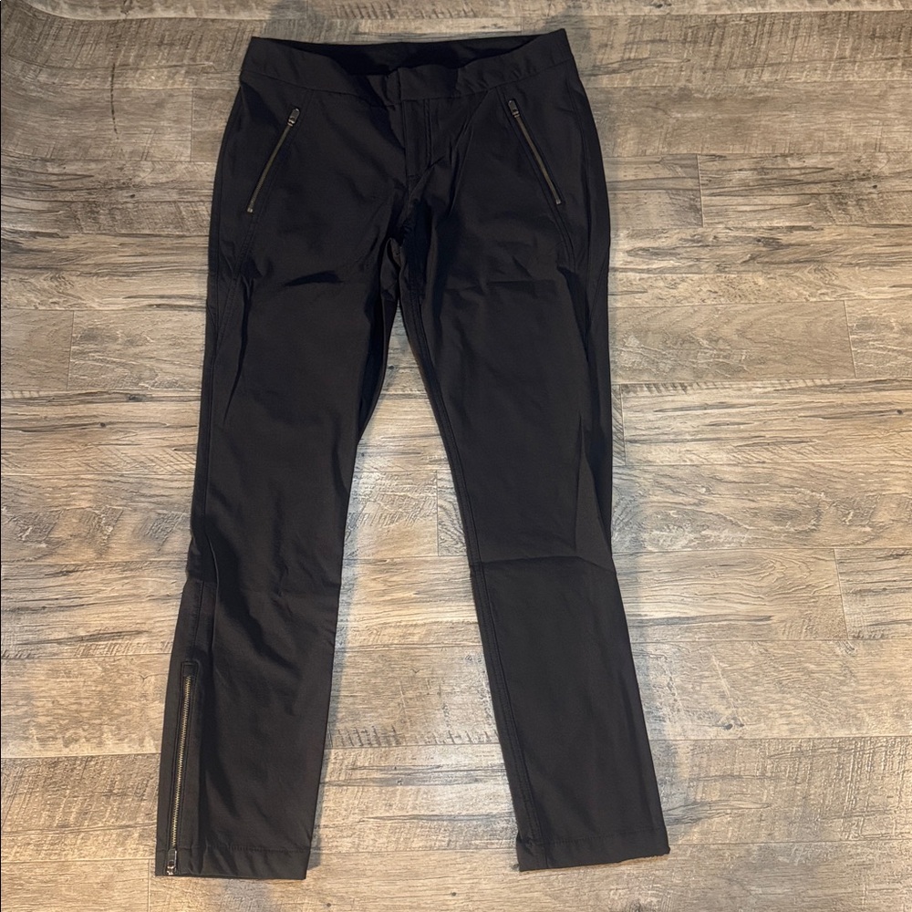 Athleta Black Track Pants with Zipper Details - Size 12